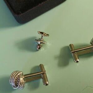 VINTAGE STERLING SILVER KNOT MEN'S CUFF LINKS